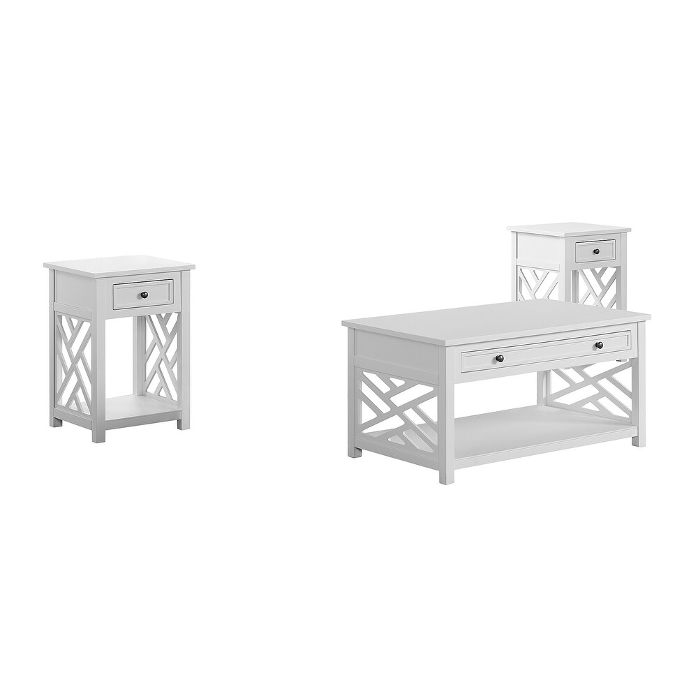 Porch   Den Altadena 3 piece Coffee and End Table Set with Drawers