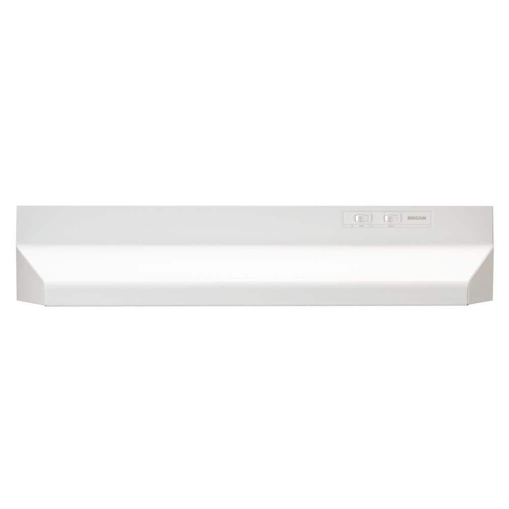 BroanNuTone BUEZ0 36 in 210 Max Blower CFM Ducted UnderCabinet Range Hood with Light and Easy Install System in White