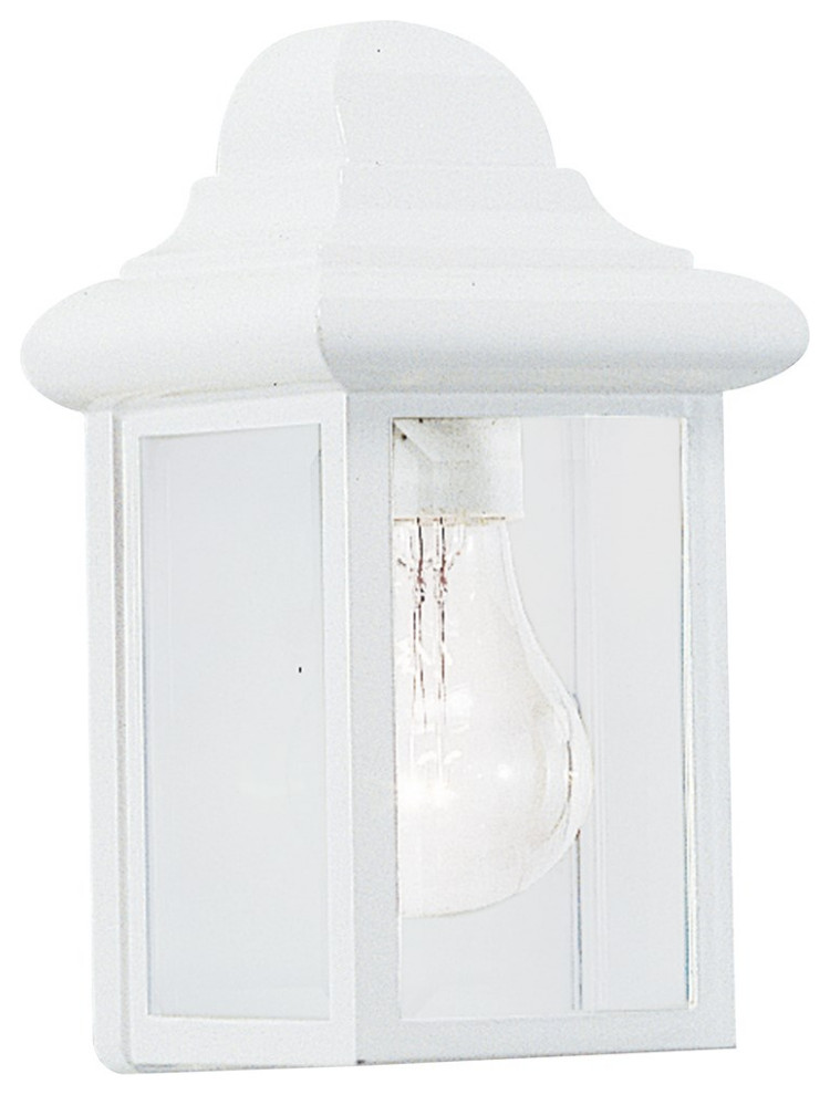 Sea Gull Mullberry Hill 1 Light Outdoor Wall Lantern 8588 15  White   Traditional   Outdoor Wall Lights And Sconces   by Lights Online  Houzz