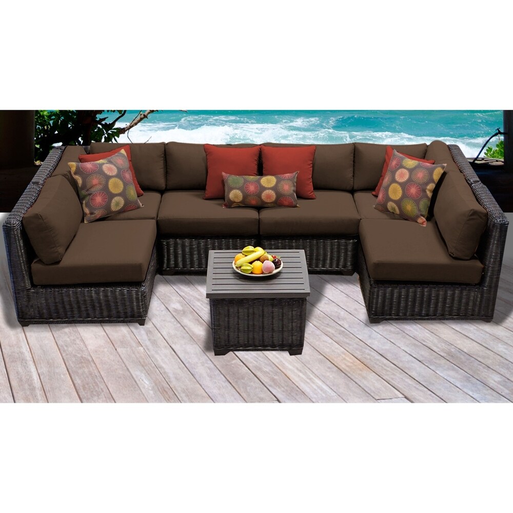 Venice 7 Piece Outdoor Wicker Patio Furniture Set 07d