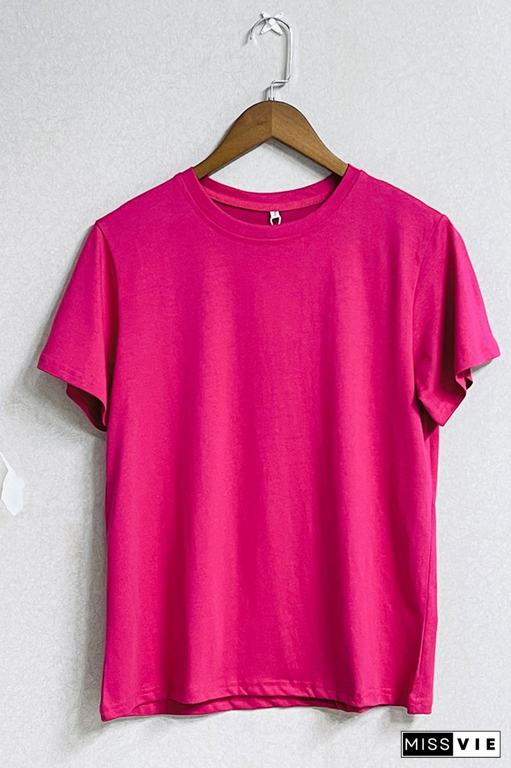 Solid Color O-neck Short Sleeve Tee Wholesale