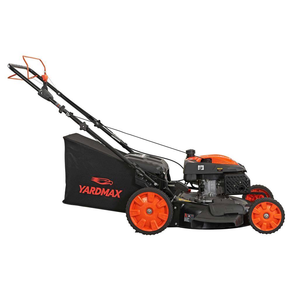 YARDMAX 22 in. 201 cc SELECT PACE 6 Speed CVT High Wheel RWD 3-in-1 Gas Walk Behind Self Propelled Lawn Mower YG2760