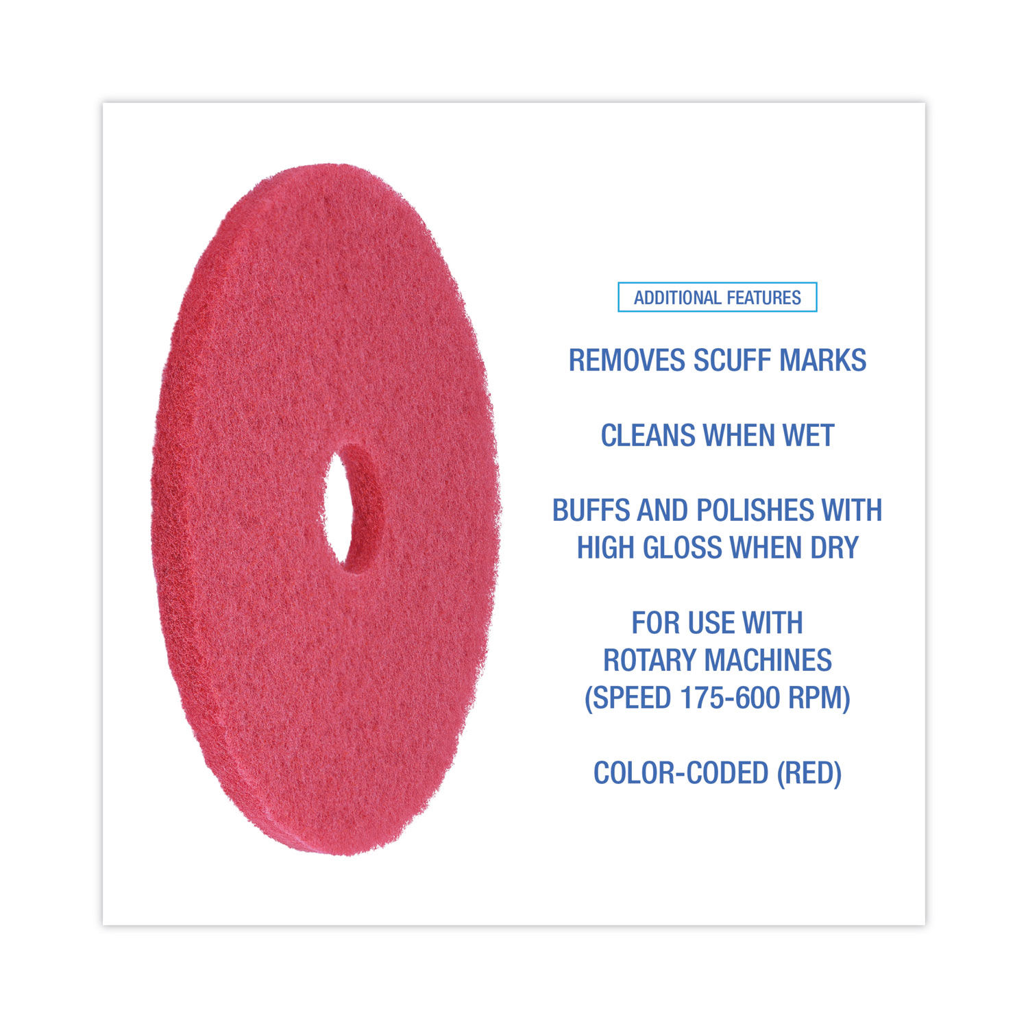 Buffing Floor Pads by Boardwalkandreg; BWK4018RED