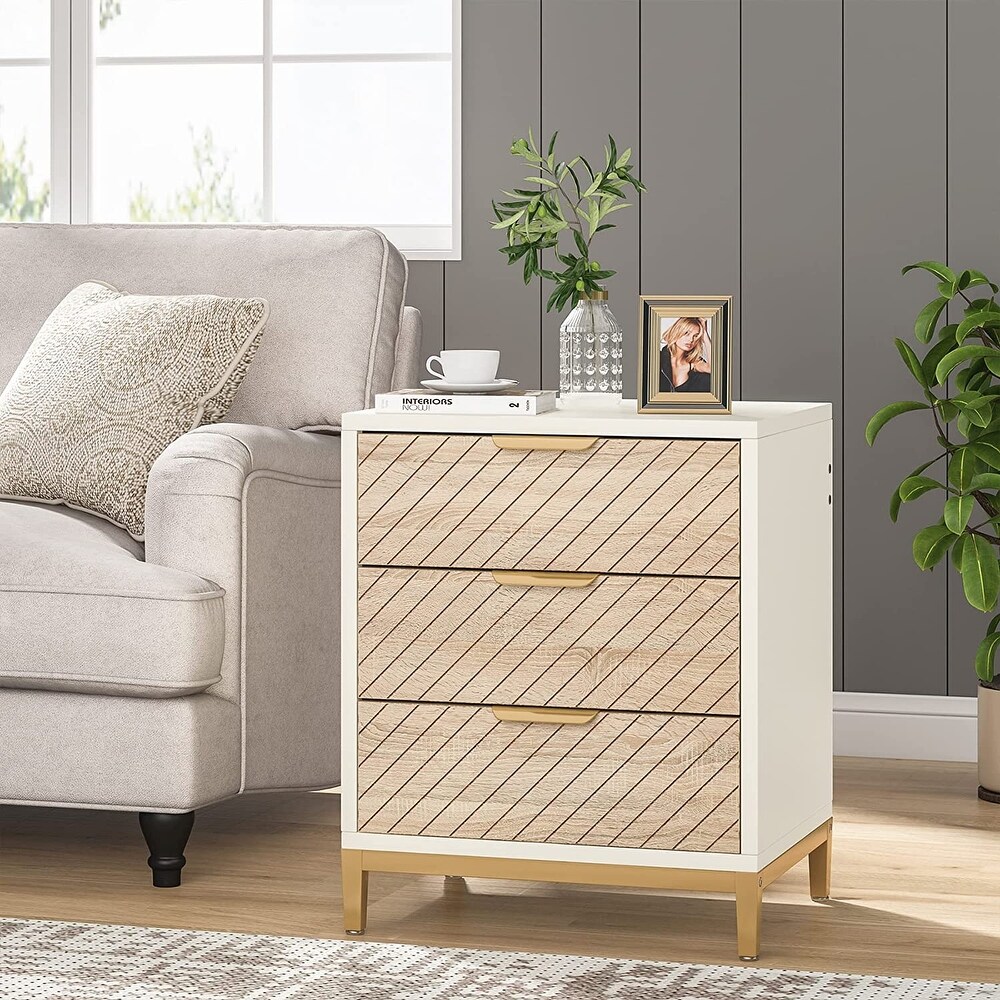 3 Drawers Nightstands End Tables for Bedrooms