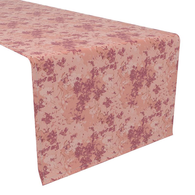 Table Runner， 100% Cotton， 16x72， Pink Marble Texture