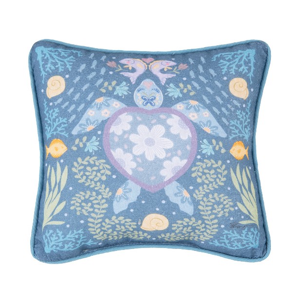 C amp f Home Turtle Coral Printed Throw Pillow