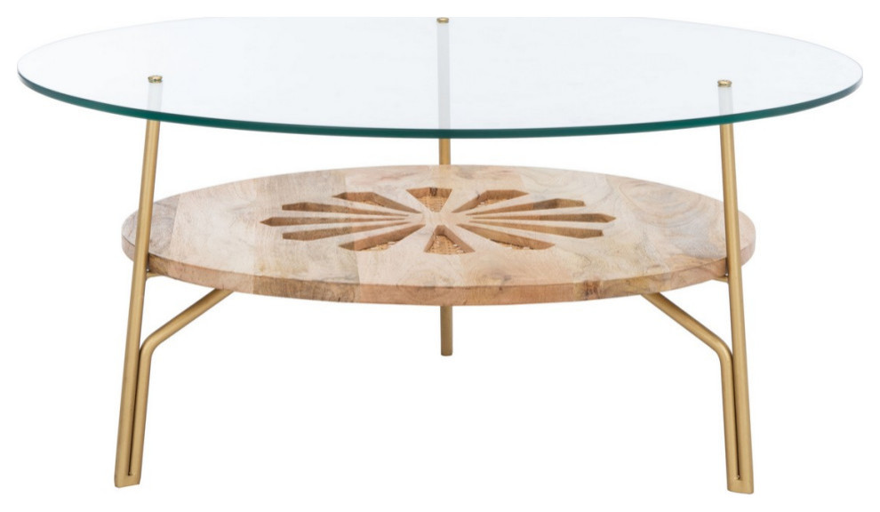 Rory Round Coffee Table Natural Brass   Contemporary   Coffee Tables   by AED Luxury Home Decor  Houzz