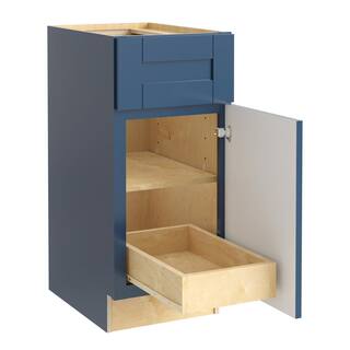 Home Decorators Collection Washington Vessel Blue Plywood Shaker Stock Assembled Base Kitchen Cabinet 1-Rot Right 21 in. x 34.5 in. x 24 in. B21R-1T-WVB