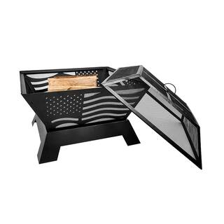 Endless Summer 28 in. D Steel Patriot American Flag Wood Burning Fire Pit WAD1024ES