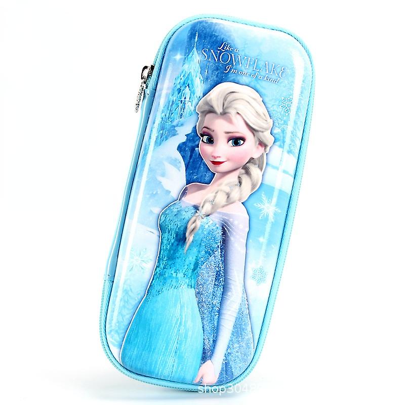 Disney Princess Pencil Case Student Stationery Box Aisha Cute Pencil Case Large Capacity Quicksand Girl Cartoon Pencil Case