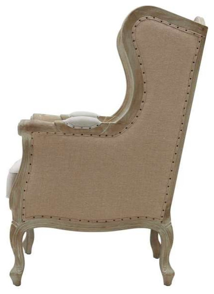 Guinevere Wingback Chair  Light Sand and Burlap   French Country   Armchairs And Accent Chairs   by HedgeApple  Houzz