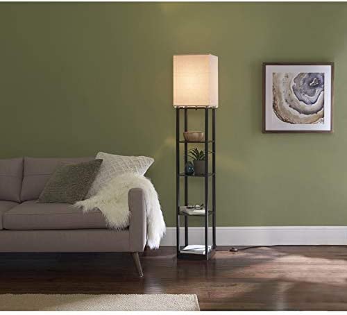 allen + roth 63-in Bronze Shelf Floor Lamp