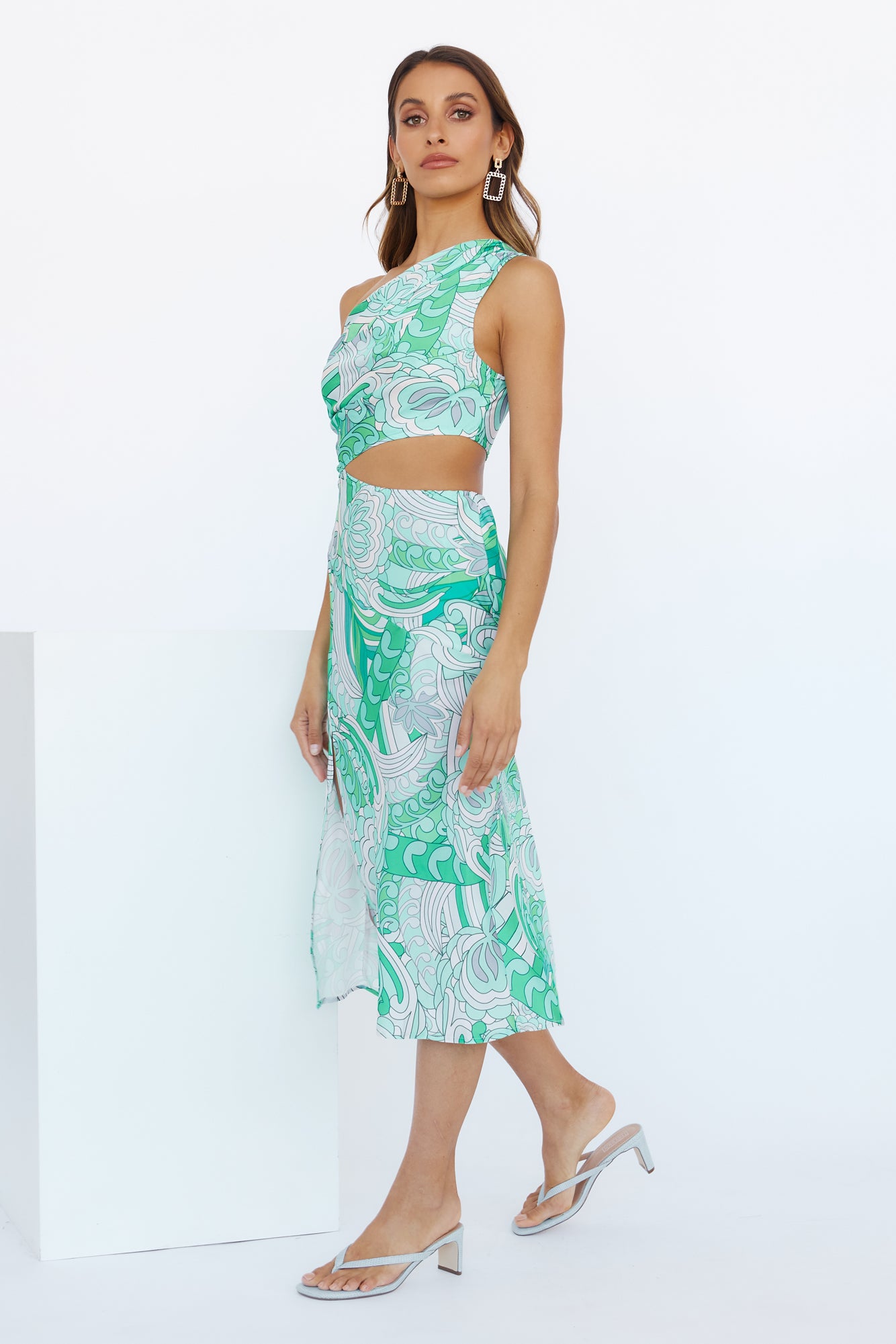 Maze Of Amazement Midi Dress Green