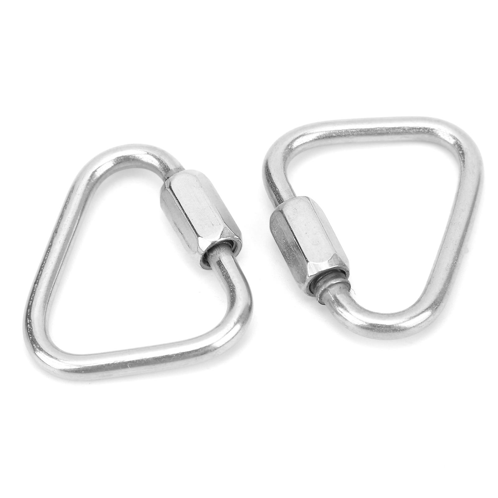 2pcs Climbing Carabiners Stainless Steel Hex Nut Triangular Connecting Quick Link Chain For Climbing Rappellingdiameter 6mm