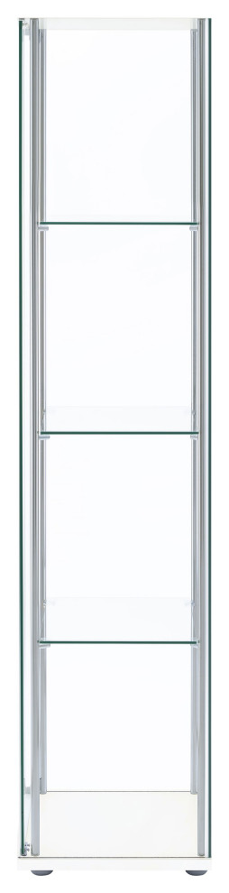 Bellatrix Rectangular 4 shelf Curio Cabinet White and Clear   Modern   Bookcases   by Modon  Houzz