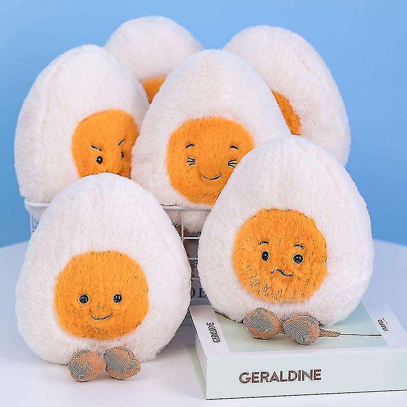 Fluffy Super Soft Boiled Egg Plush Cuddly Plushies Doll Stuffed Food Long Plush Different Emotions Baby Appease Toys Kids Shy Egg