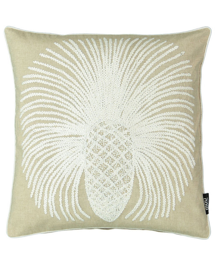 Mod Lifestyles Pineapple Embroidery 20 Square Decorative Pillow