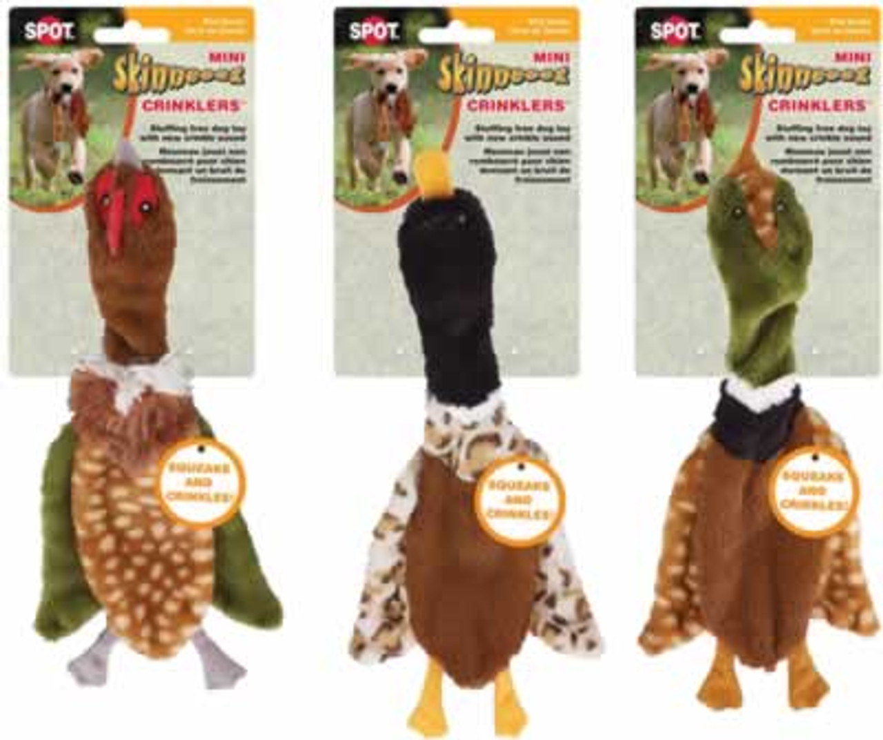 Skinneeez Crinklers Bird Stuffing Free Dog Toy 14