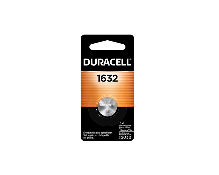 Duracell 1632 3V Lithium Coin Battery， 1 Pack