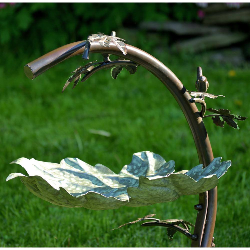 Zaer Ltd. International Galvanized Maple Leaf Iron Birdbath ZR180154