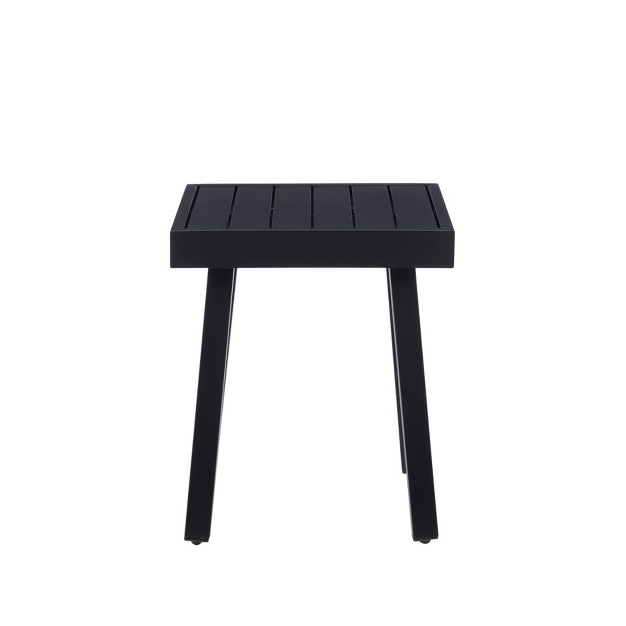 Linon Aluminum Square Lark Accent Table Black