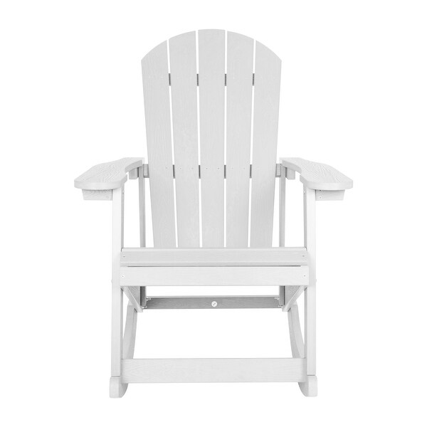 Adirondack Style Poly Resin Wood Rocking Chair for Indoor/Outdoor Use