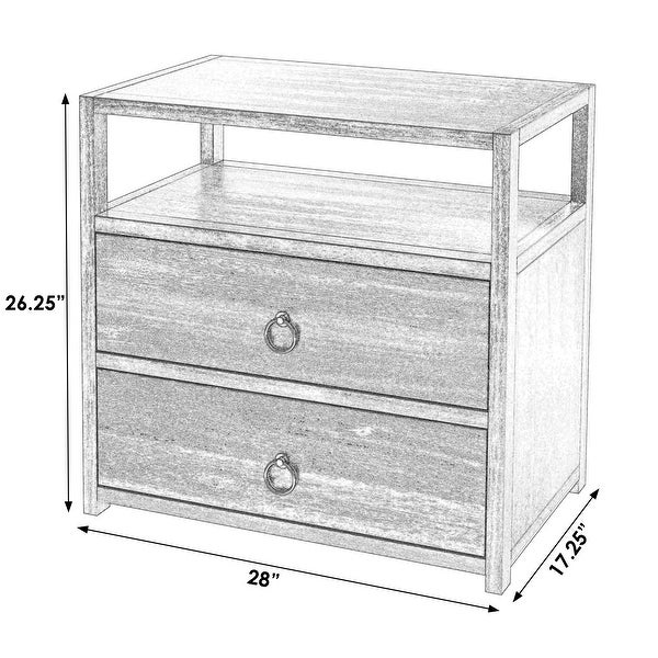 Lark 2-Drawer Wide Nightstand - - 36499783