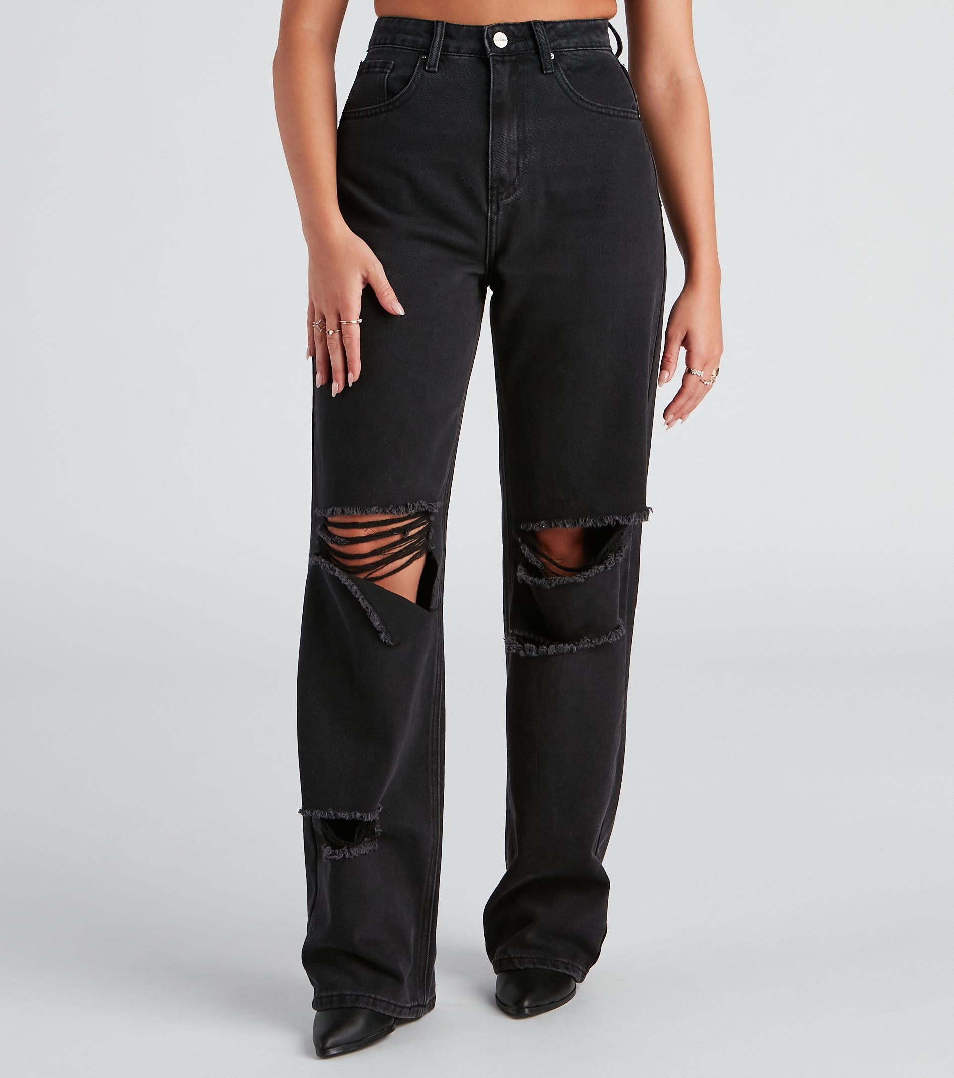 Effortless Edge Wide-Leg Denim Jeans