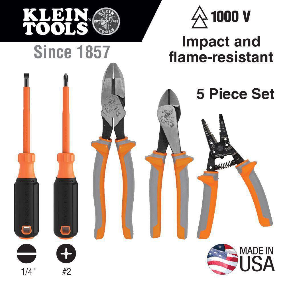 Klein Tools 1000-Volt Insulated Tool Set (5-Piece) 9415R