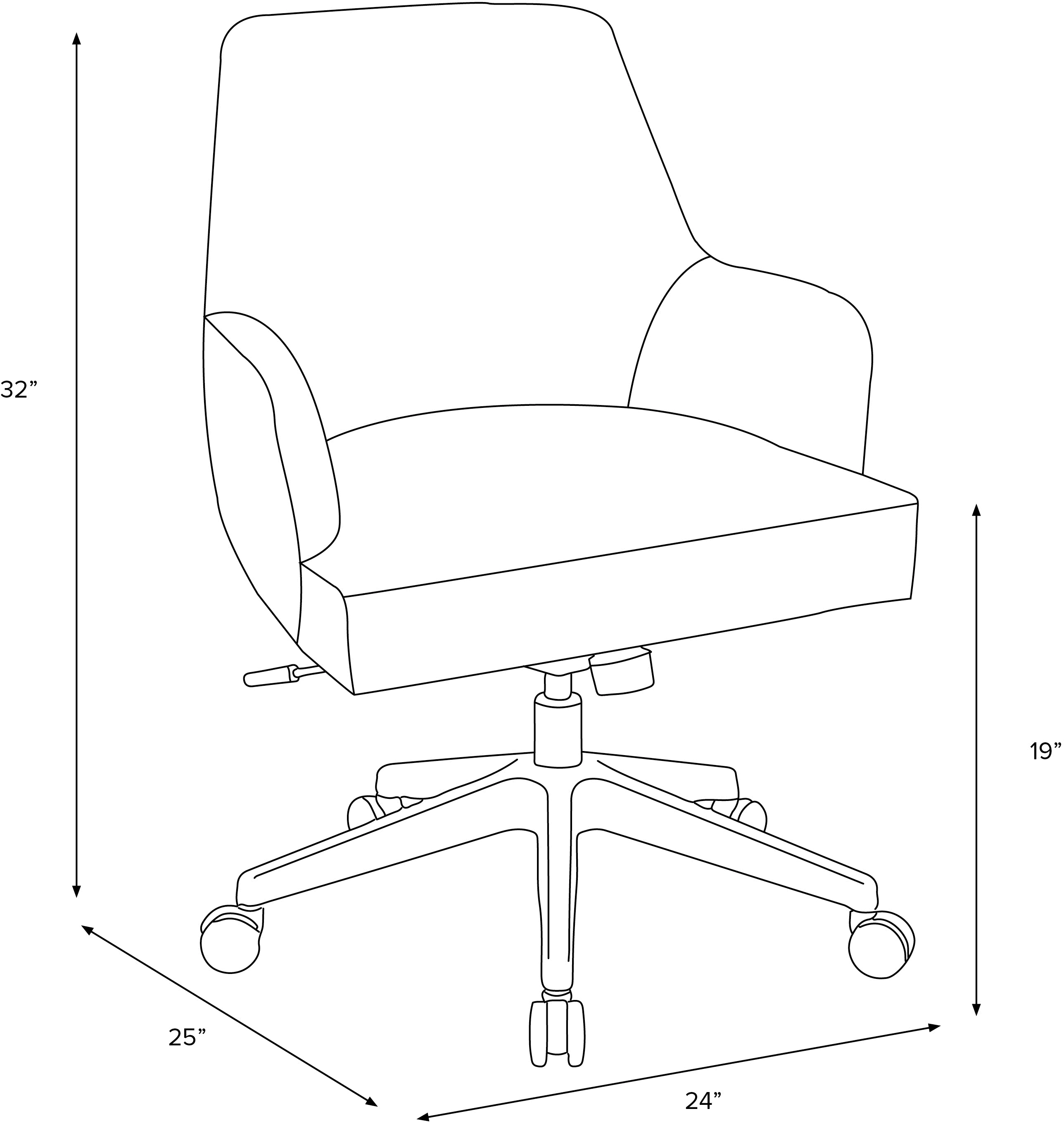 Hudson Linen Talc Office Chair - Skyline Furniture