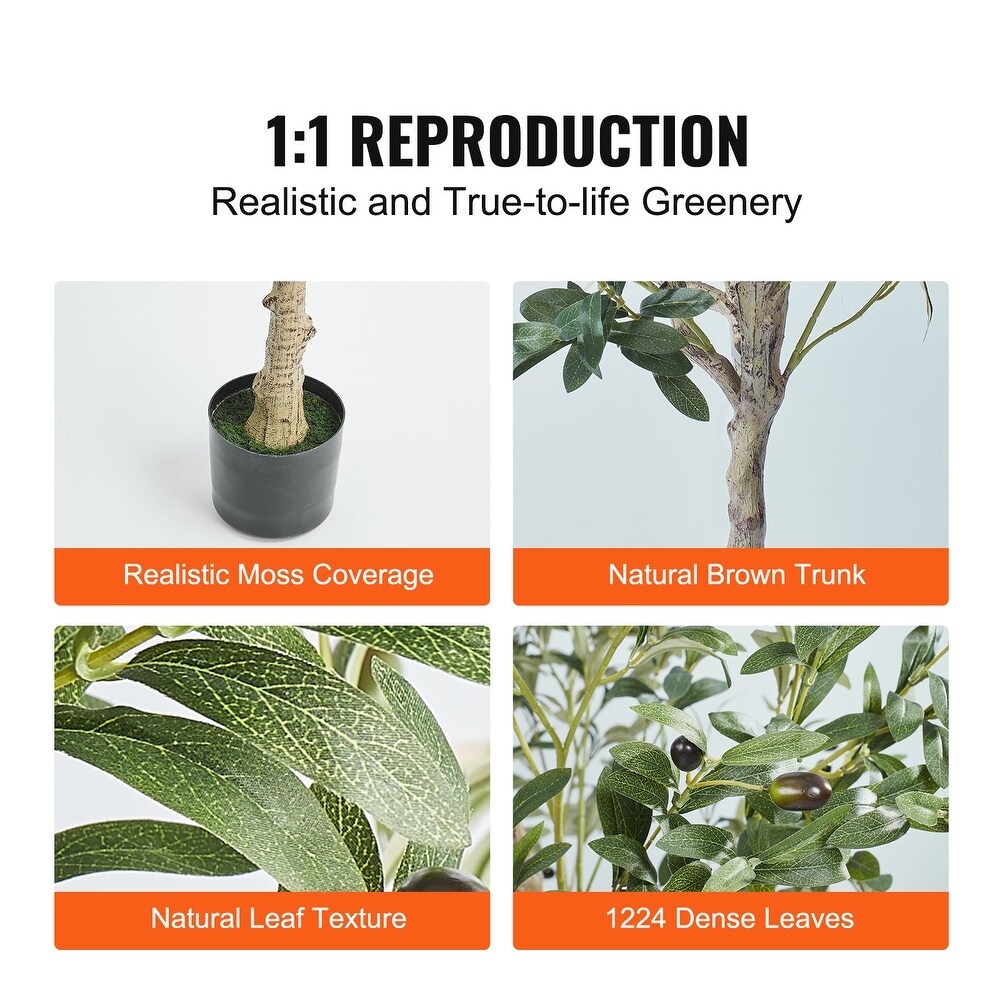 VEVOR Artificial Olive Tree  5/6 FT Tall Faux Plant for Home Office Warehouse Decor Indoor Outdoor