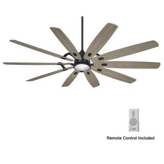 MINKA-AIRE Barn H20 84 in. LED IndoorOutdoor Coal Smart Ceiling Fan with Remote Control F865L-CLSG