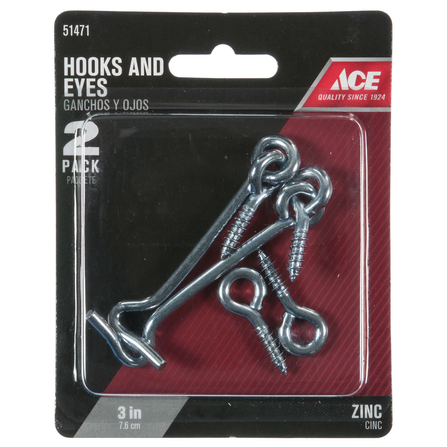 Ace 3 in. L Steel Gate Hooks 1 pk