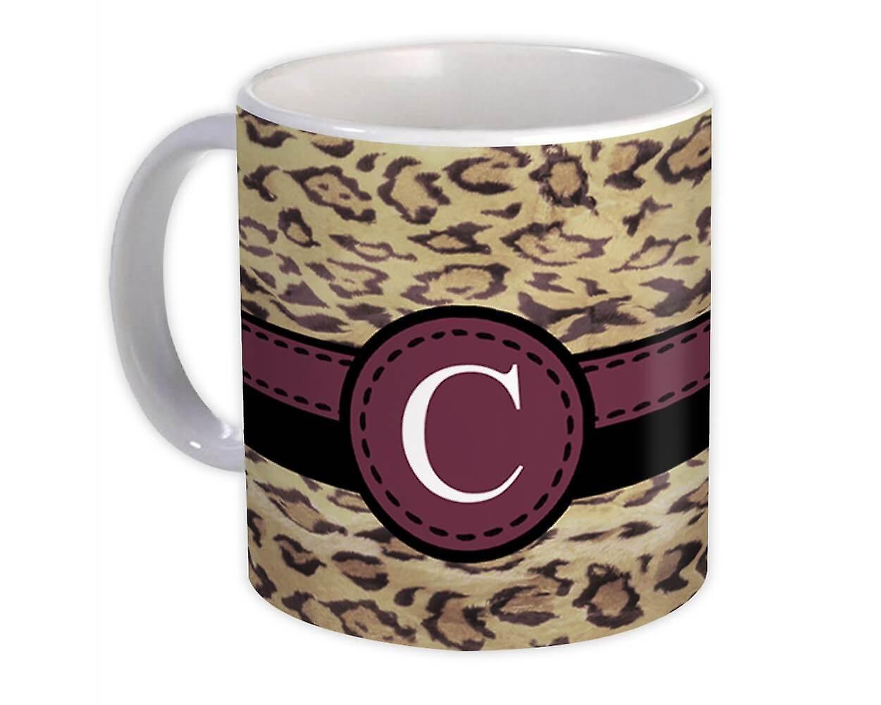 Gift Mug: Monogram Letter C Cheetah