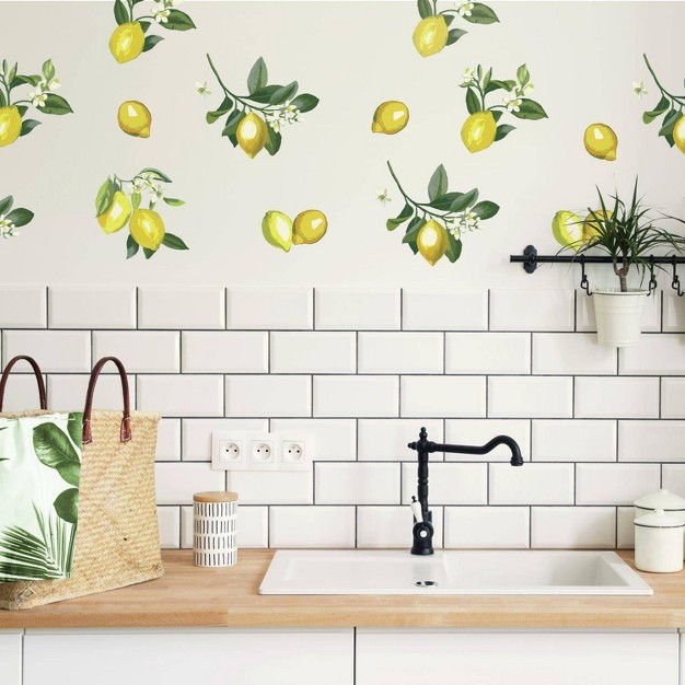 Lemon Peel And Stick Wall Decal Yellow green Roommates