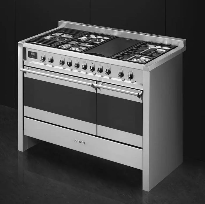 Smeg A3XU7 48 Inch Dual Fuel Range With Electric Grill Stainless Steel