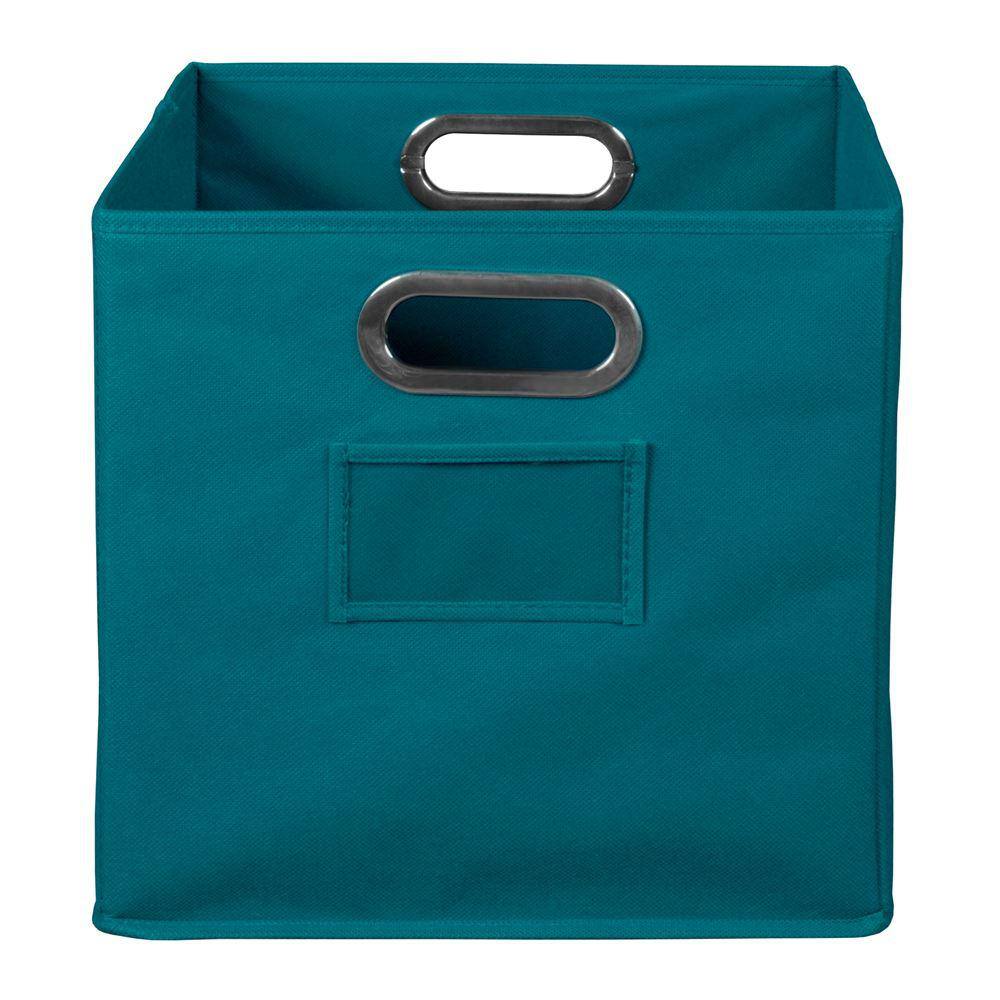 Regency 12 in. H x 12 in. W x 12 in. D Teal Fabric Cube Storage Bin HDCHTOTETL