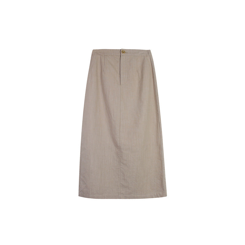 Solid Color A-line Skirt High Waist Skirt