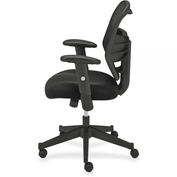 HON HVL531 Series High-Back Work Chair， Mesh Back， Padded Mesh Seat， Black