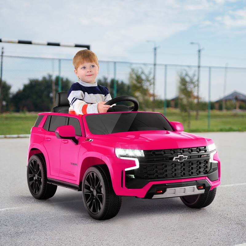 Licensed Chevrolet Tahoe Kids Ride On Car 12V Battery Powered Electric Truck SUV RC Vehicle with Light & Music