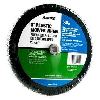 Arnold 8 in. x 1.75 in. Universal Plastic Wheel with 12 in. Dia Nylon Offset Hub and Adapters Included 490-322-0011