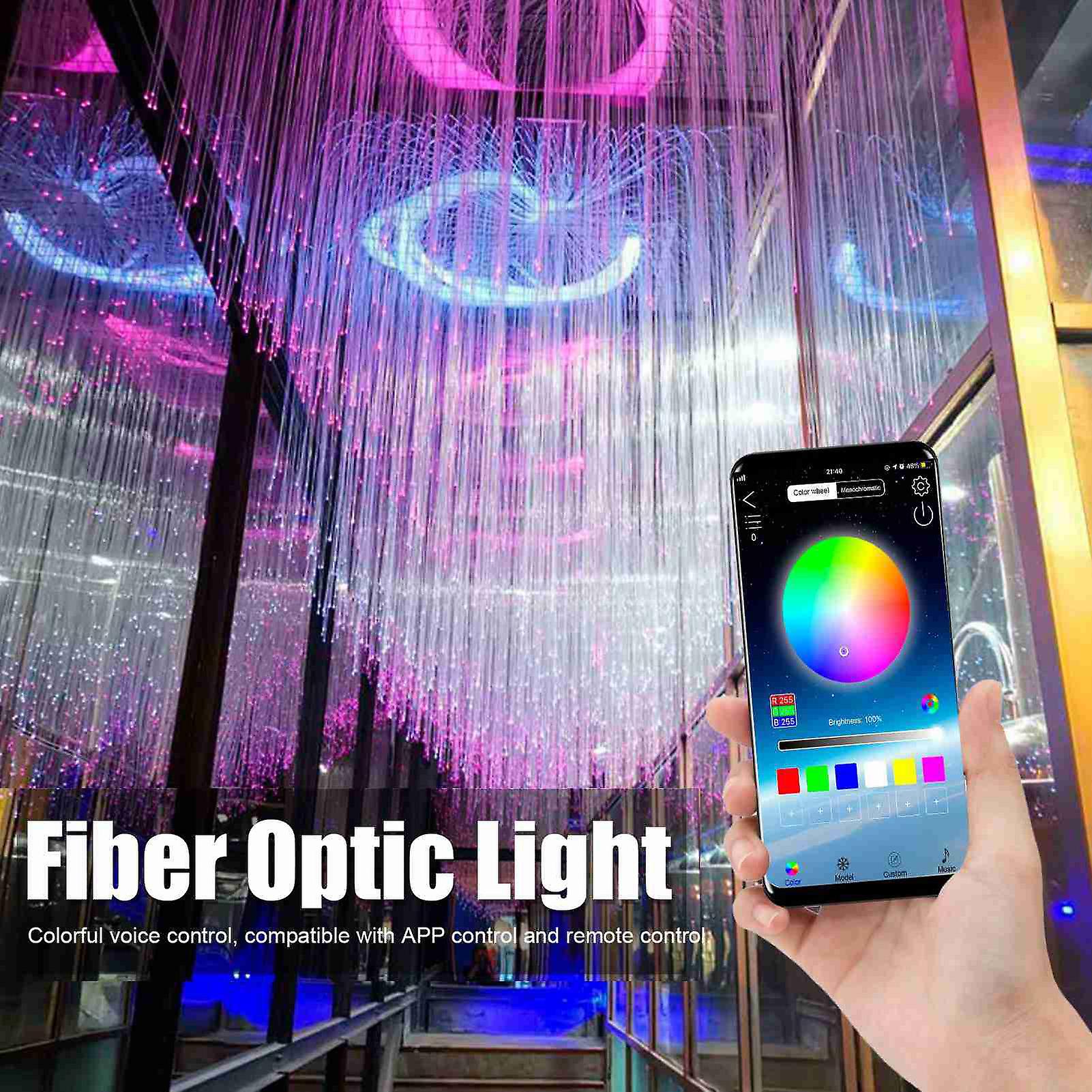 12w 2m Optic Fiber Cable Lamp Rgbw Light Source Device With Remote Control For Car And Home Ceiling Light Kit