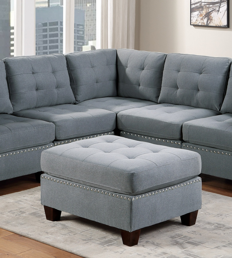 Grey Fabric Upholstered Sectional Modular   Transitional   Armchairs And Accent Chairs   by Simple Relax  Houzz