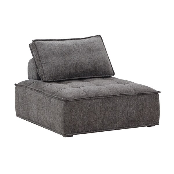 Upholstered Armless Accent Chair Lazy Sofa Seating， Linen