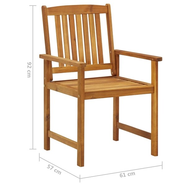 vidaXL Patio Chairs Outdoor Dining Chair for Deck Garden Solid Wood Acacia