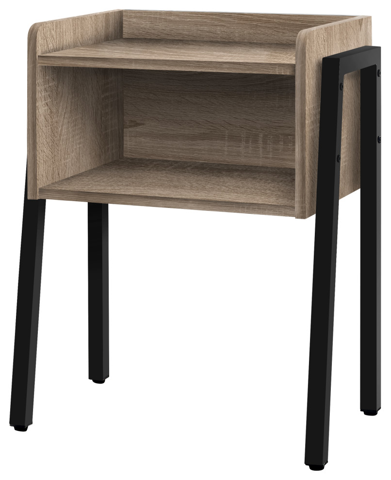 HomeRoots 23 quotRectangular Dark Taupe Accent Table With Black Metal Legs   Transitional   Side Tables And End Tables   by UStradeENT LLC  Houzz