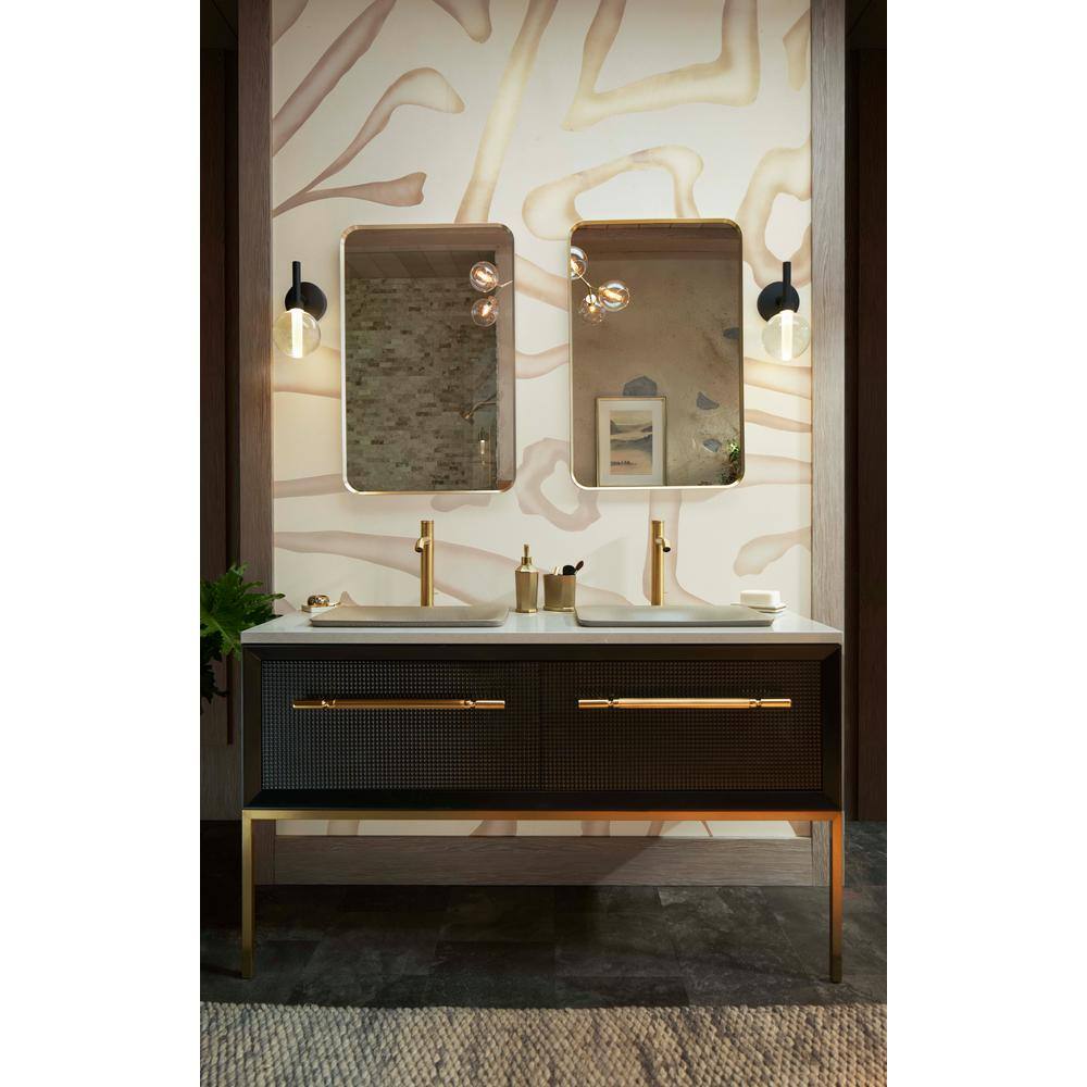 KOHLER Enivo 61.0625 in. W x 22.375 in. D x 17 in. H Bath Vanity Cabinet Only without Top in Gloss Black K-33563-GL7