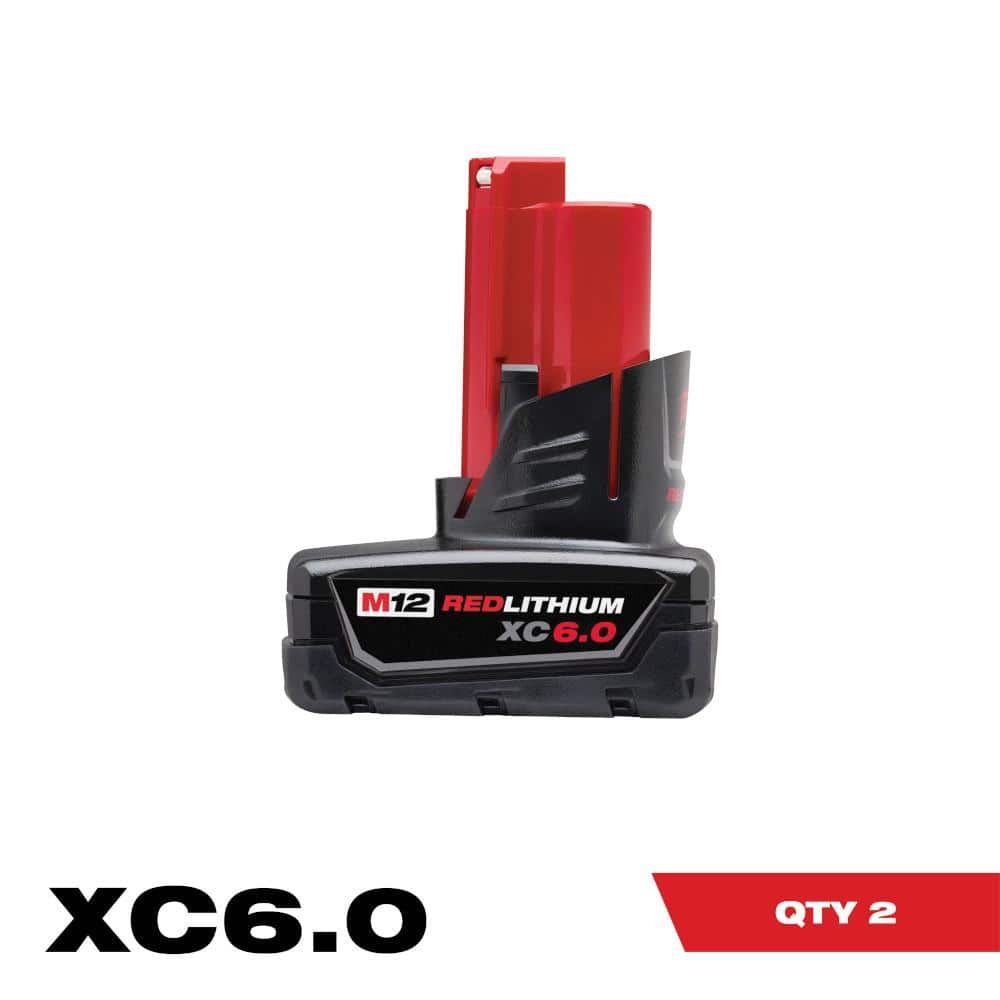 Milwaukee M12 12V Lithium-Ion XC Extended Capacity Battery Pack 6.0Ah (2-Pack) 48-11-2460