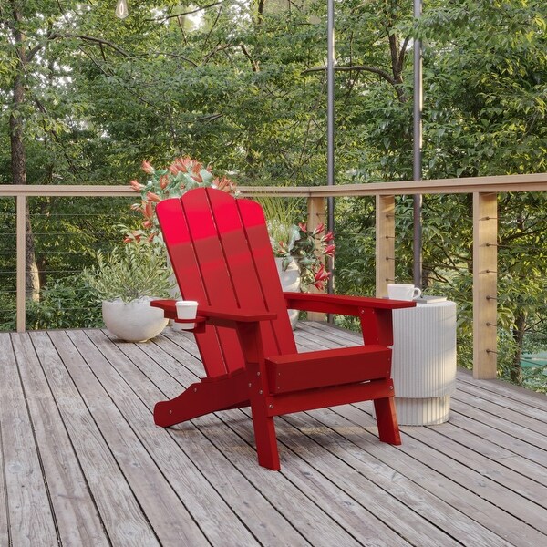 Commercial Grade AllWeather Adirondack Chair with Swiveling Cupholder