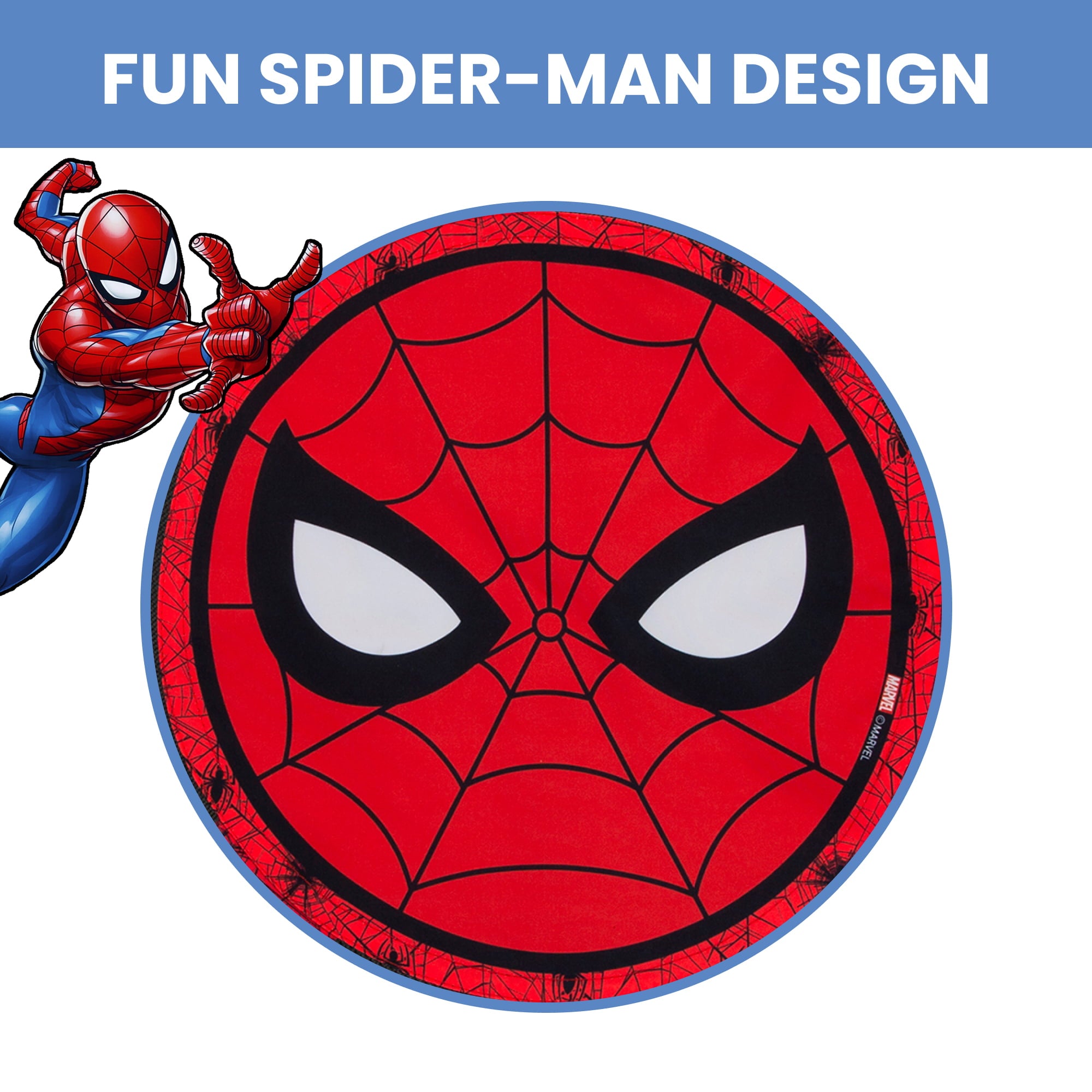 Marvel Spider-Man 40-inch Saucer Swing – Includes Hardware for Swing Set or Tree Attachment